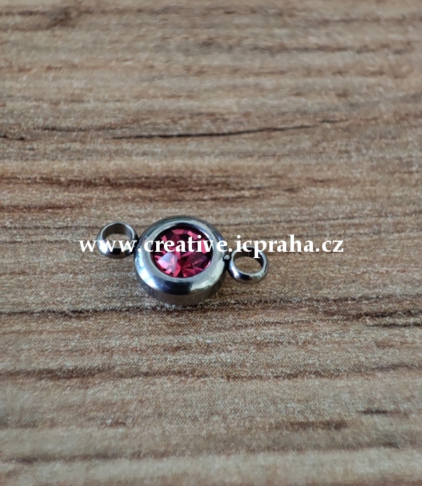 spoj.díl se šatonem 12x6,5x4mm - ocel 304 - růžový
